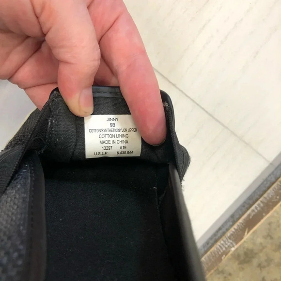 Lauren Ralph Lauren Womens Jinny Black Cozy Slip-On Sneakers Shoes Preowned - Picture 7 of 8